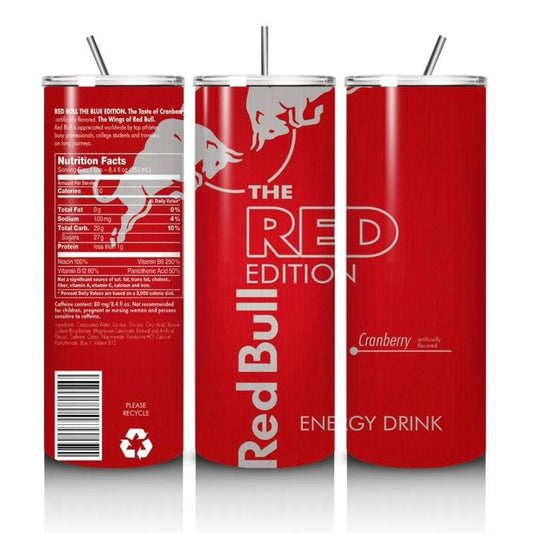 Red bull red edition tumbler 20oz - perfect for on-the-go hydration - vacuum flask - cup drinkware mug bottles water bottles bottled portabl