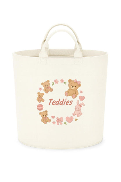 Personalised Teddy storage Felt Trug basket, perfect gifts girls kids gift fun animals storage basket trugs toy storage teddies