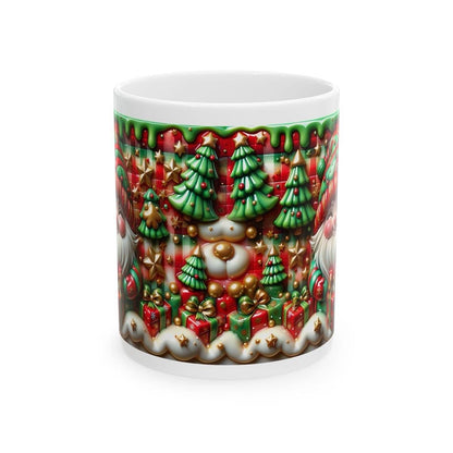 3d sparkly festive baby santa mug - cozy holiday design with red and green accents - perfect christmas gift drinkware reuse reusable washabl