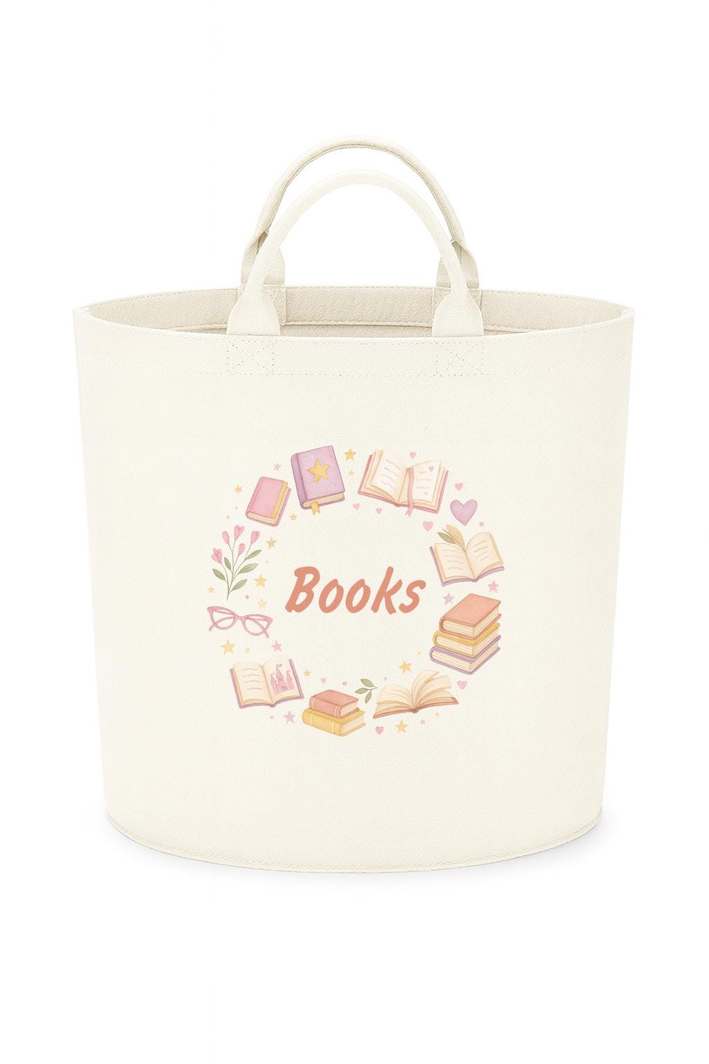 Personalised book basket storage Felt Trug, perfect gifts girls kids gift fun storage basket trugs toy storage cute friend mum book storage