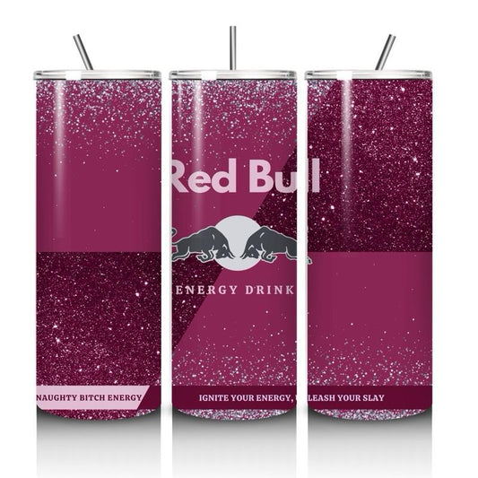 Red bull tumbler 20oz - burgundy glitter style perfect for on-the-go hydration - vacuum flask - cup drinkware mug bottles water bottles bott