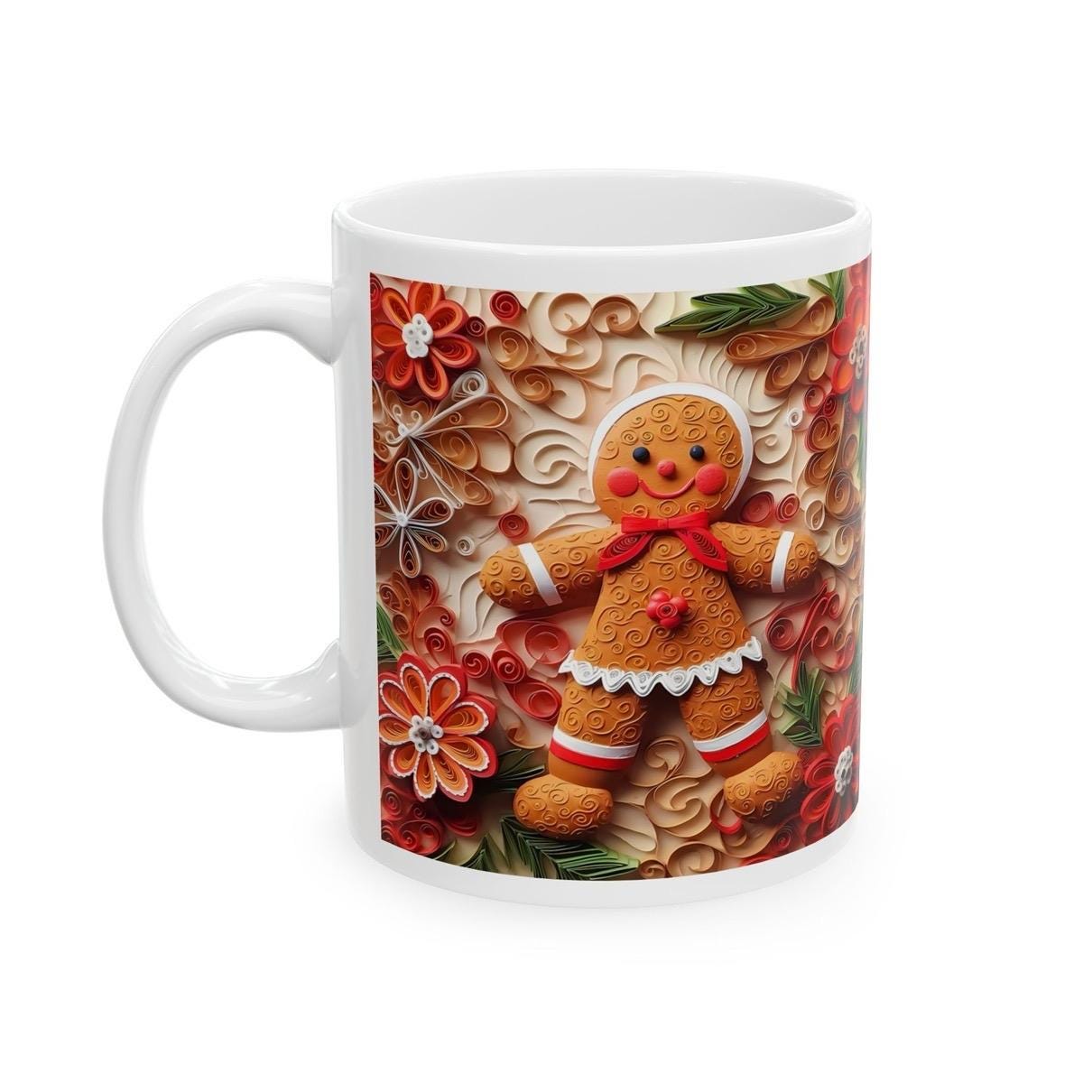 Gingerbread man 3d mug - christmas secret santa stocking filler - perfect gift - gifts drinkware washable tumbler reusable reuse cup coffee