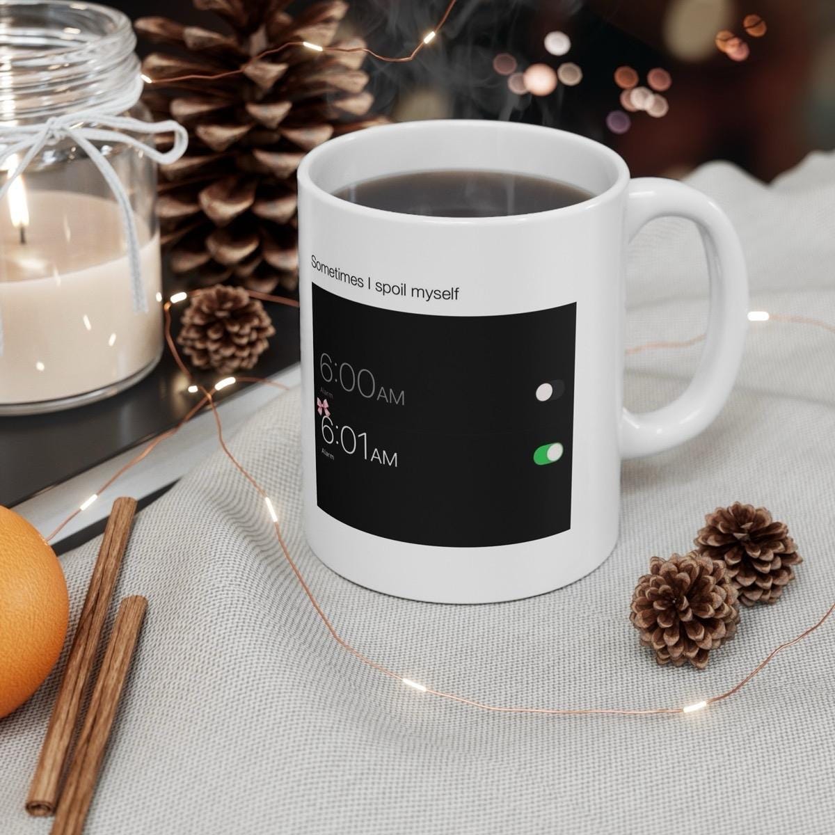 Funny mug - sometimes i spoil myself - perfect for coffee and tea ceramic drinkware printed beverage washable reuse reusable tumbler cup xma