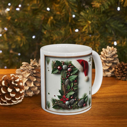 Personalised 'i' edition christmas mug - unique gift for xmas - stocking filler - drinkware washable reusable reuse ceramic cup tumbler coff