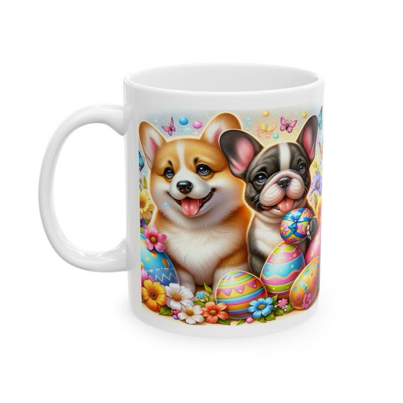 Easter dog puppy mug - cute gift - perfect for hot drinks - drinkware, tumblers cup bottles reusable washable portable reuse ceramic coffee
