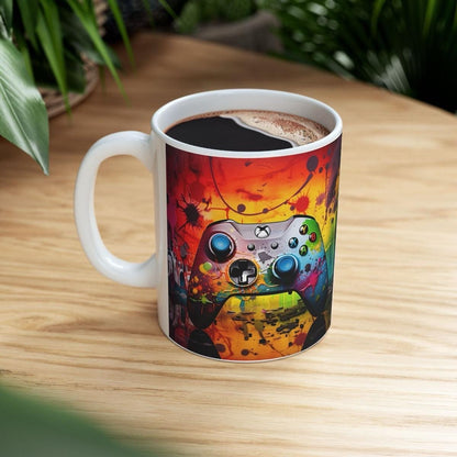 Xbox lover style gamer mug with neon design - perfect for gaming and coffee lovers - drinkware - cup tumblers washable ceramic reuse reusabl