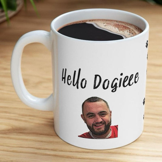 Hello doggie mug mashtag brady hello doggy mug - perfect for drinks - cup, drinkware washable reusable tumblers reuse ceramic coffee bottles