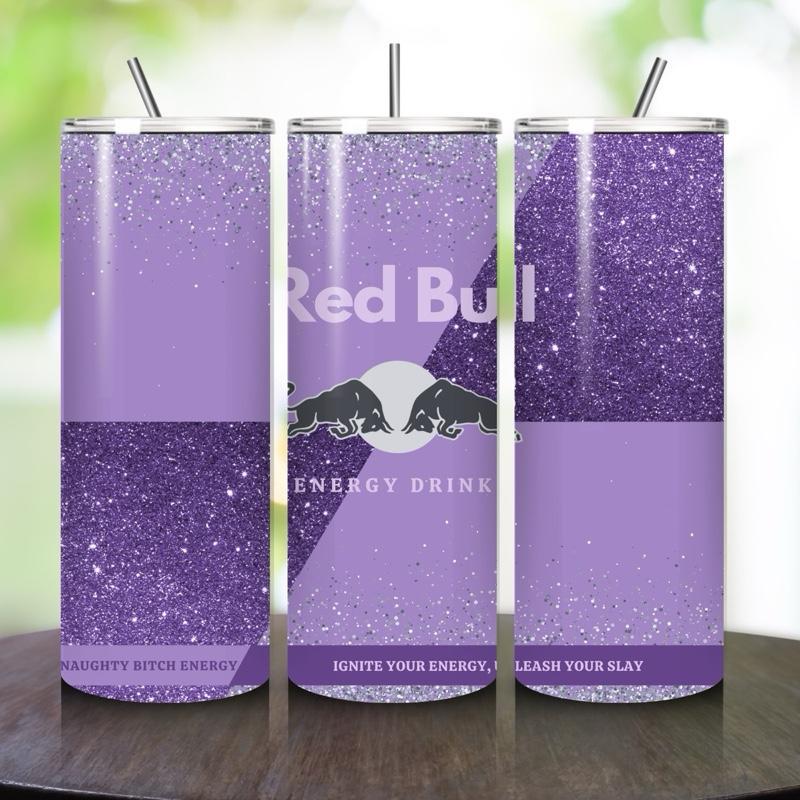 Red bull tumbler 20oz - purple glitter style perfect for on-the-go hydration - vacuum flask - cup drinkware mug bottles water bottles bottle