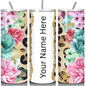 Floral leopard cute tumbler 20oz - perfect for on-the-go hydration - vacuum flask - cup drinkware mug bottles water bottles bottled