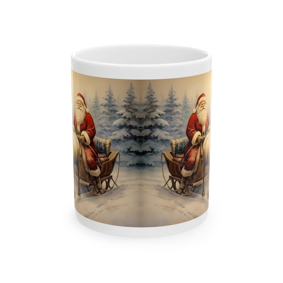 Santa reindeer’s cute christmas mug - perfect secret santa stocking filler gift - gifts drinkware tumbler washable reuse cup reusable cera