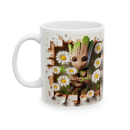 Groot style 3d mug - christmas secret santa gift stocking filler drinkware reuse reusable washable tumbler ceramic cup coffee xmas mugs tea