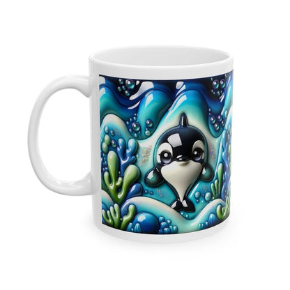Cute whale ocean mug - 3d design - perfect for drinks - tumblers, drinkware cup reusable washable ceramic coffee reuse xmas mugs tea festive