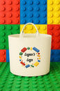 Personalised building blocks storage Felt Trug, perfect gifts boys kids gift fun storage basket trugs toy storage cute friend leg