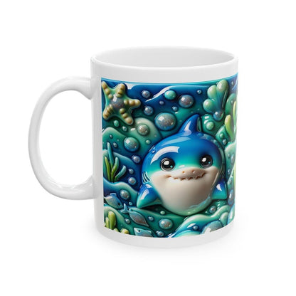 Cute baby shark 3d mug - perfect for kids - ideal gift for children drinkware washable tumbler cup reusable ceramic reuse coffee xmas mugs t