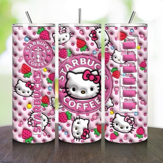 Hello kitty style 20oz tumbler - perfect for any occasion drinkware flasks mug bottles water bottles bottled stylish beverage portable flask