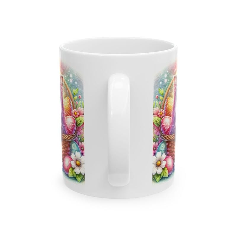 Easter kitten cat mug - cute gift - perfect for hot drinks - drinkware, tumblers cup bottles reusable washable portable reuse ceramic coffee