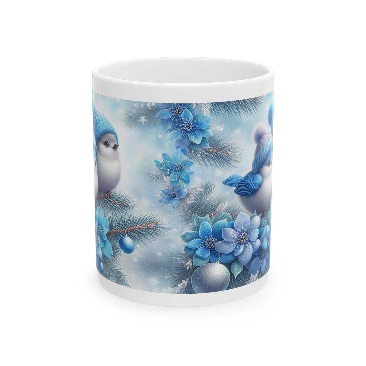 Cute winter bird mug christmas - perfect for hot drinks - tumblers, drinkware cup bottles washable reusable coffee reuse ceramic xmas mugs