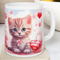 Cute love kittens mug hearts - valentines gifts xmas christmas secret santa stocking filler drinkware tumbler washable reuse cup reusable co