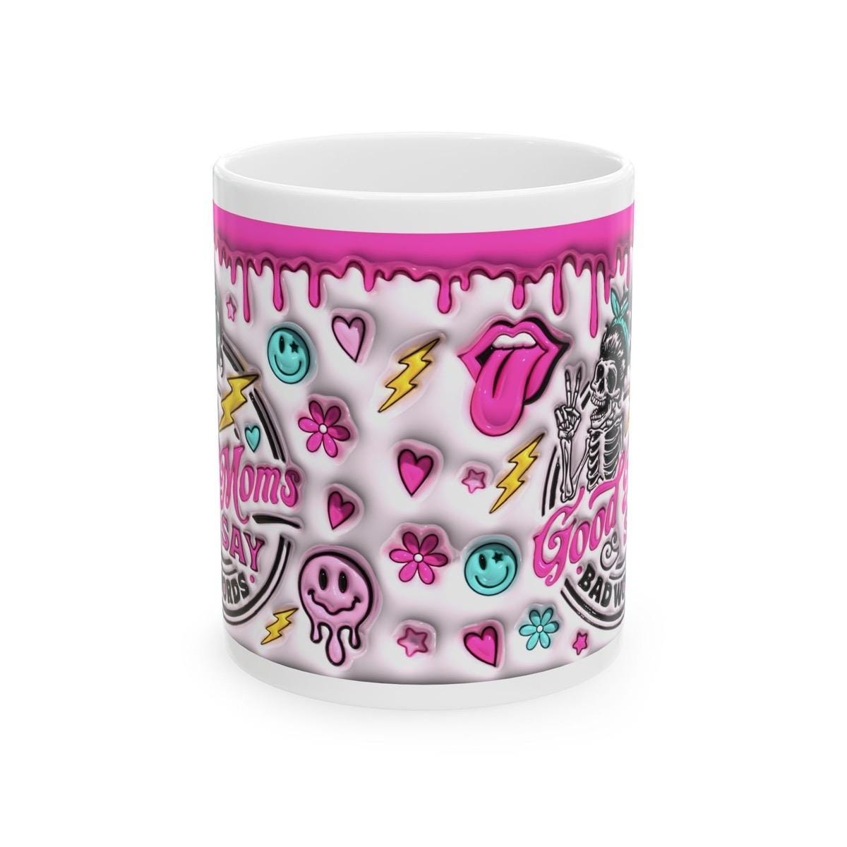 Funny skeleton design mug - good moms say bad words - perfect for coffee and tea - cup, drinkware tumblers reusable bottles ceramic washable