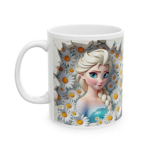 Elsa princess 3d style mug - christmas secret santa stocking filler - perfect for hot drinks - drinkware cup tumblers reuse reusable washabl