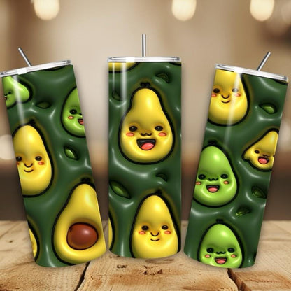 Cute avocado summer 20oz tumbler - perfect for any occasion drinkware flasks mug bottles water bottles bottled stylish beverage portable fla