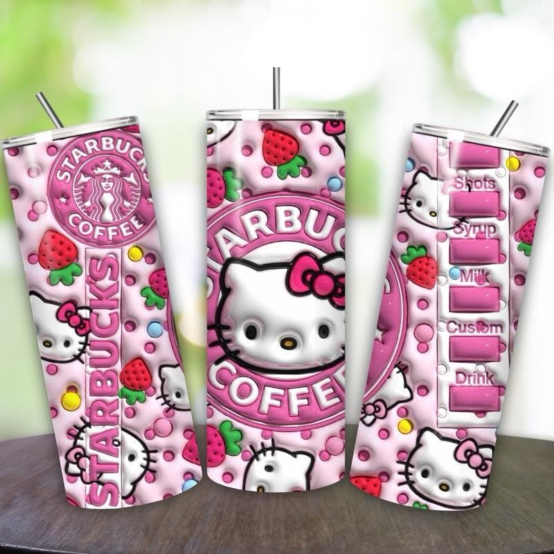 Hello kitty style 20oz tumbler - perfect for any occasion drinkware flasks mug bottles water bottles bottled stylish beverage portable flask