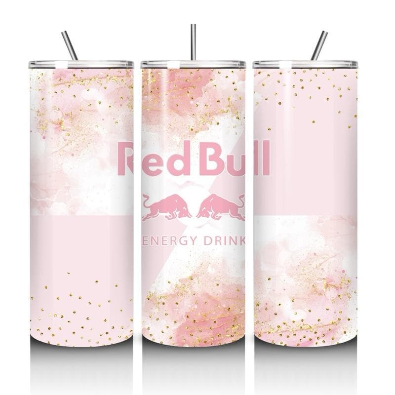 Red bull tumbler 20oz - pink gold marble glitter style perfect for on-the-go hydration - vacuum flask - cup drinkware mug bottles water bott