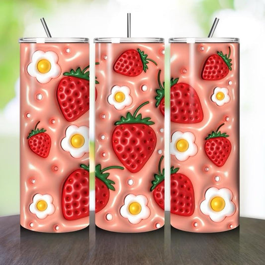 Strawberry summer fruit 20oz tumbler - perfect for any occasion drinkware flasks mug bottles water bottles bottled stylish beverage portable