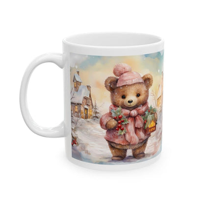 Cute christmas bear mug - secret santa stocking filler - perfect gift for the holidays - gifts drinkware reusable tumbler washable reuse cup