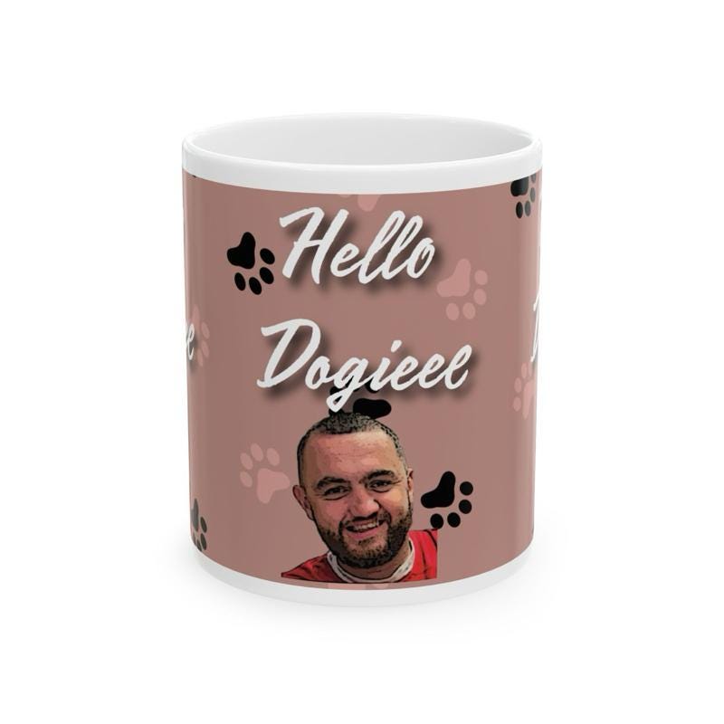Hello doggie mug mashtag brady hello doggy mug - perfect for drinks - cup, drinkware washable reusable tumblers reuse ceramic coffee bottles