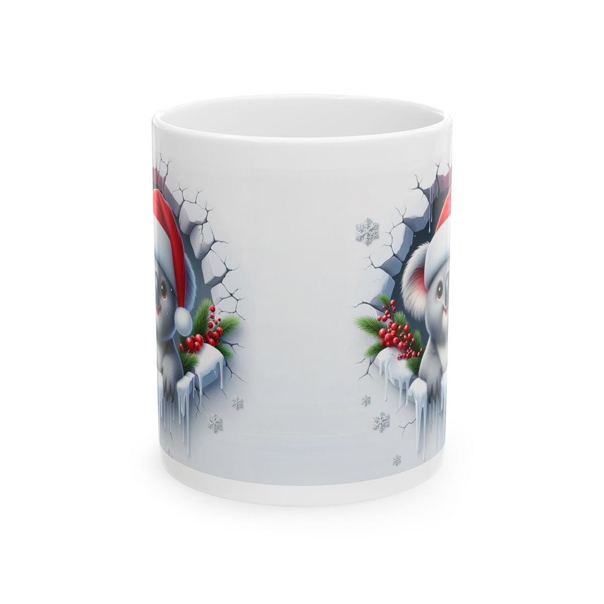 Christmas baby koala 3d mug - perfect for your morning routine - drinkware, tumblers cup reusable washable reuse coffee ceramic xmas mugs te