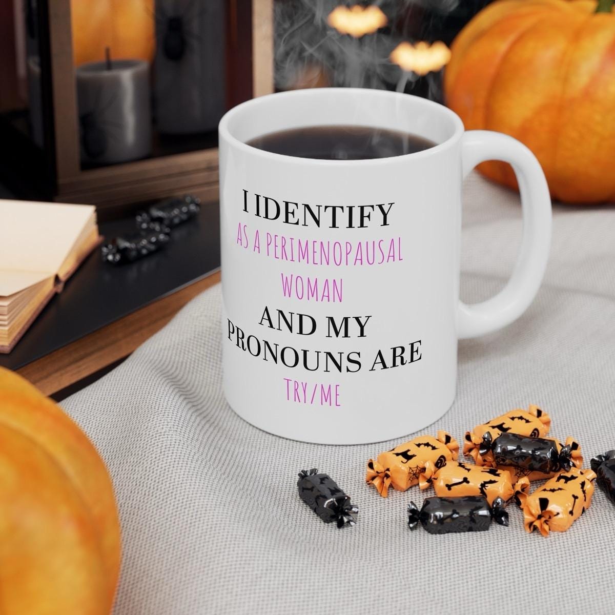 Funny mum gift mother’s day mug sarcastic funny perimenopause try/me mug - perfect for hot drinks - cup, drinkware tumbler reuse ceramic w