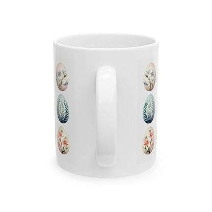 Floral easter egg mug - cute gift - perfect for hot drinks - drinkware, tumblers cup bottles reusable washable portable reuse ceramic coffee