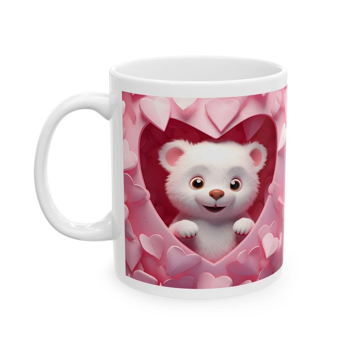 Sweetheart bear mug 3d style - perfect gift for christmas, birthdays, and secret santa - drink, drinkware valentines girlfriend boyfriend wi