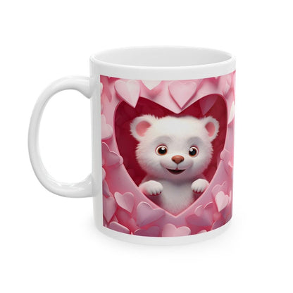 Sweetheart bear mug 3d style - perfect gift for christmas, birthdays, and secret santa - drink, drinkware valentines girlfriend boyfriend wi