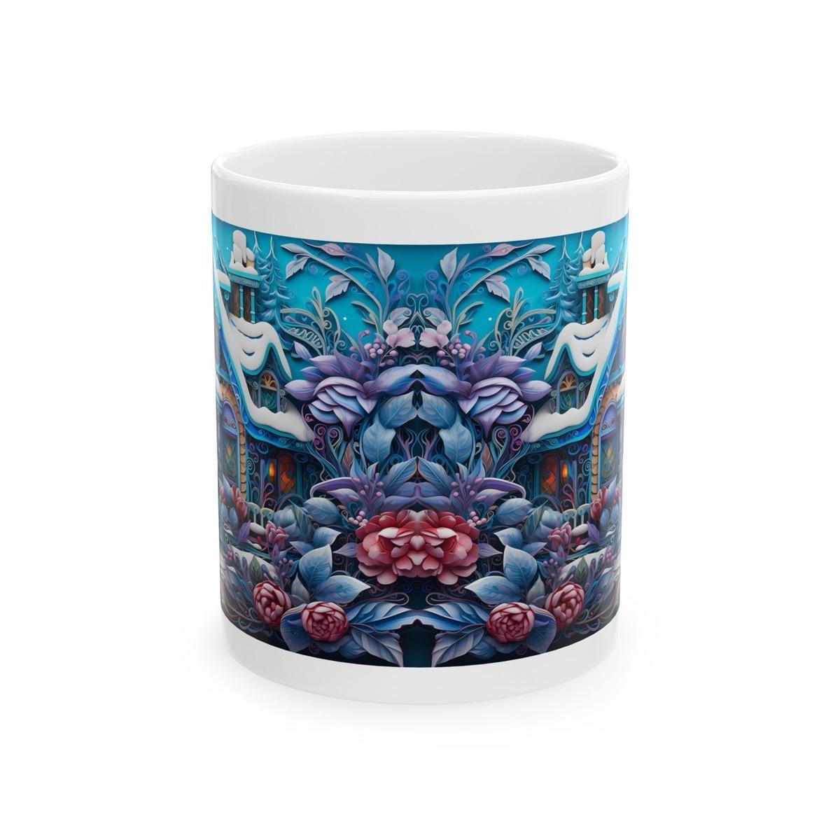 Fun christmas house 3d mug - secret santa stocking filler gift drinkware reusable reuse washable tumbler ceramic cup coffee xmas mugs tea fe