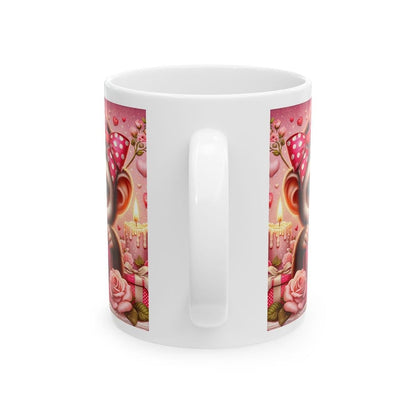 Cute monkey chimp valentine's heart mug - perfect love gift for drinkware fans - tumblers cup washable reusable ceramic coffee reuse christm
