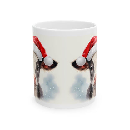 Christmas cow mug - perfect secret santa stocking filler gift - gifts drinkware reusable tumbler reuse washable cup coffee ceramic xmas mugs