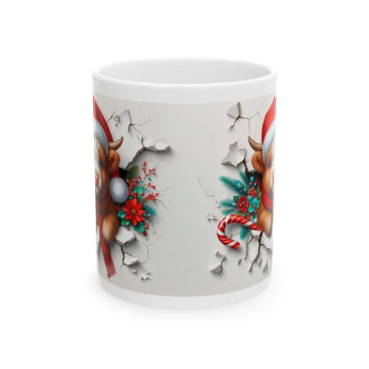 Cute highland cow 3d mug - perfect for christmas - drinkware washable reusable cup tumbler ceramic reuse coffee xmas mugs tea festive gifts