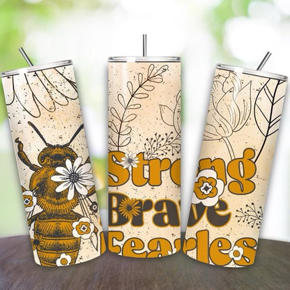Self love strong brave fearless 20oz girly tumbler mental health - perfect for any occasion drinkware flasks mug bottles water bottles bottl