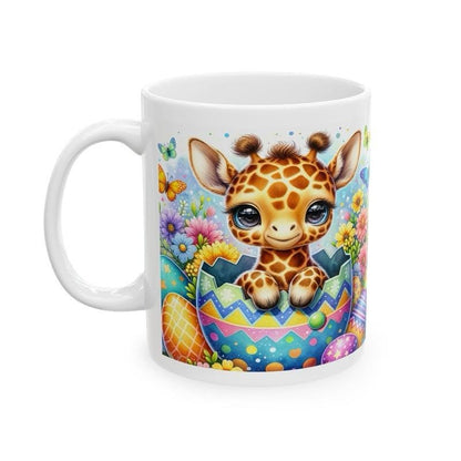 Easter giraffe mug - cute gift - perfect for hot drinks - drinkware, tumblers cup bottles reusable washable portable reuse ceramic coffee ea