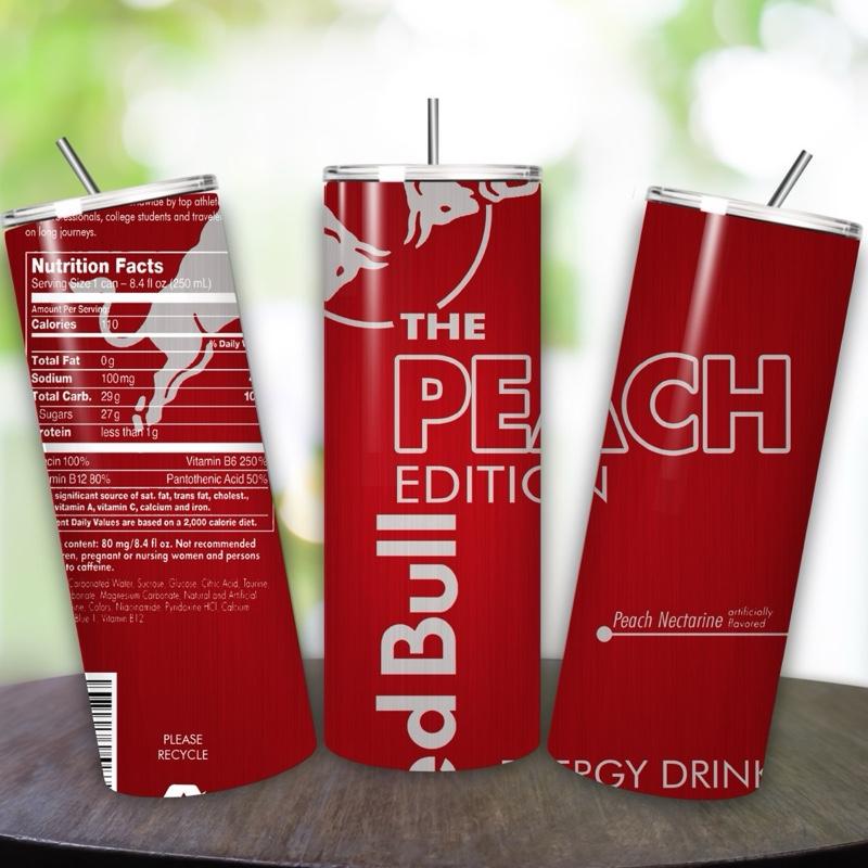 Red bull peach edition 20oz - perfect for on-the-go hydration - vacuum flask - cup drinkware mug bottles water bottles bottled portable gift