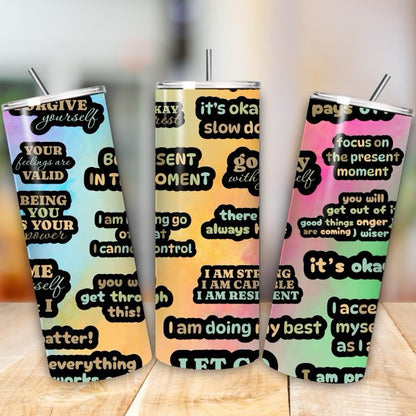 Self love - mental health - 20oz girly tumbler style - perfect for any occasion drinkware flasks mug bottles water bottles bottled stylish b
