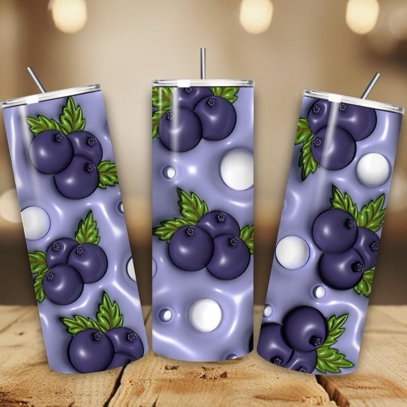 Blueberries summer fruit 20oz tumbler - perfect for any occasion drinkware flasks mug bottles water bottles bottled stylish beverage portabl