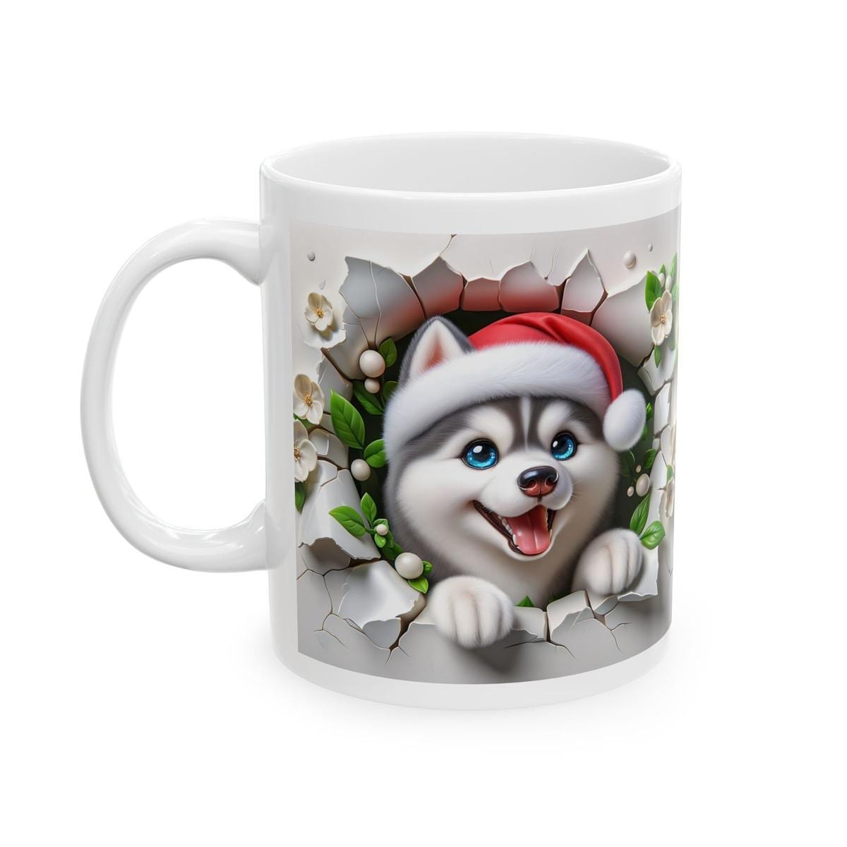 Husky dog puppy mug - perfect xmas gift for christmas - tumblers, drinkware cup reusable ceramic reuse washable coffee funny customized cute