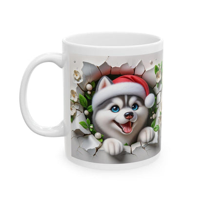 Husky dog puppy mug - perfect xmas gift for christmas - tumblers, drinkware cup reusable ceramic reuse washable coffee funny customized cute