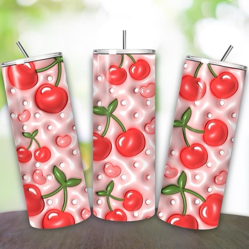 Cherry tumbler summer fruit 20oz tumbler - perfect for any occasion drinkware flasks mug bottles water bottles bottled stylish beverage port