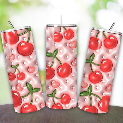 Cherry tumbler summer fruit 20oz tumbler - perfect for any occasion drinkware flasks mug bottles water bottles bottled stylish beverage port
