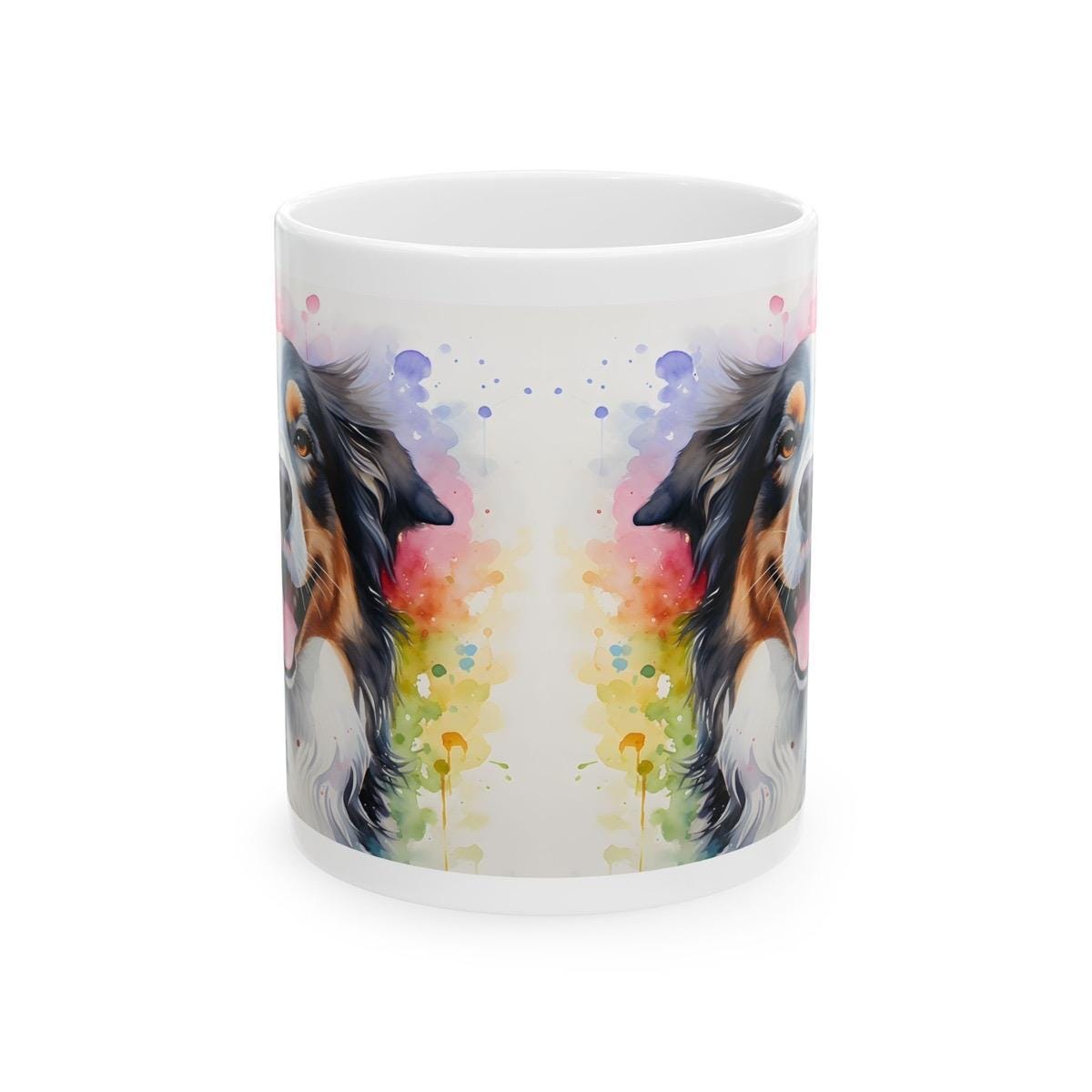 Australian shepherd floral mug - perfect gift for dog lovers - xmas, christmas, and birthday puppy - drinkware, coffee washable tumbler cera