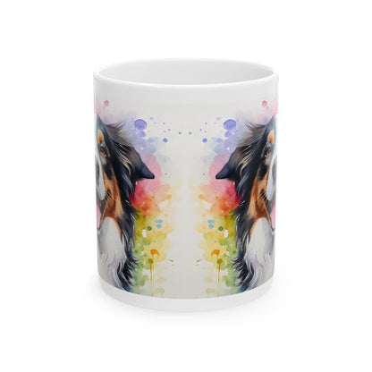 Australian shepherd floral mug - perfect gift for dog lovers - xmas, christmas, and birthday puppy - drinkware, coffee washable tumbler cera